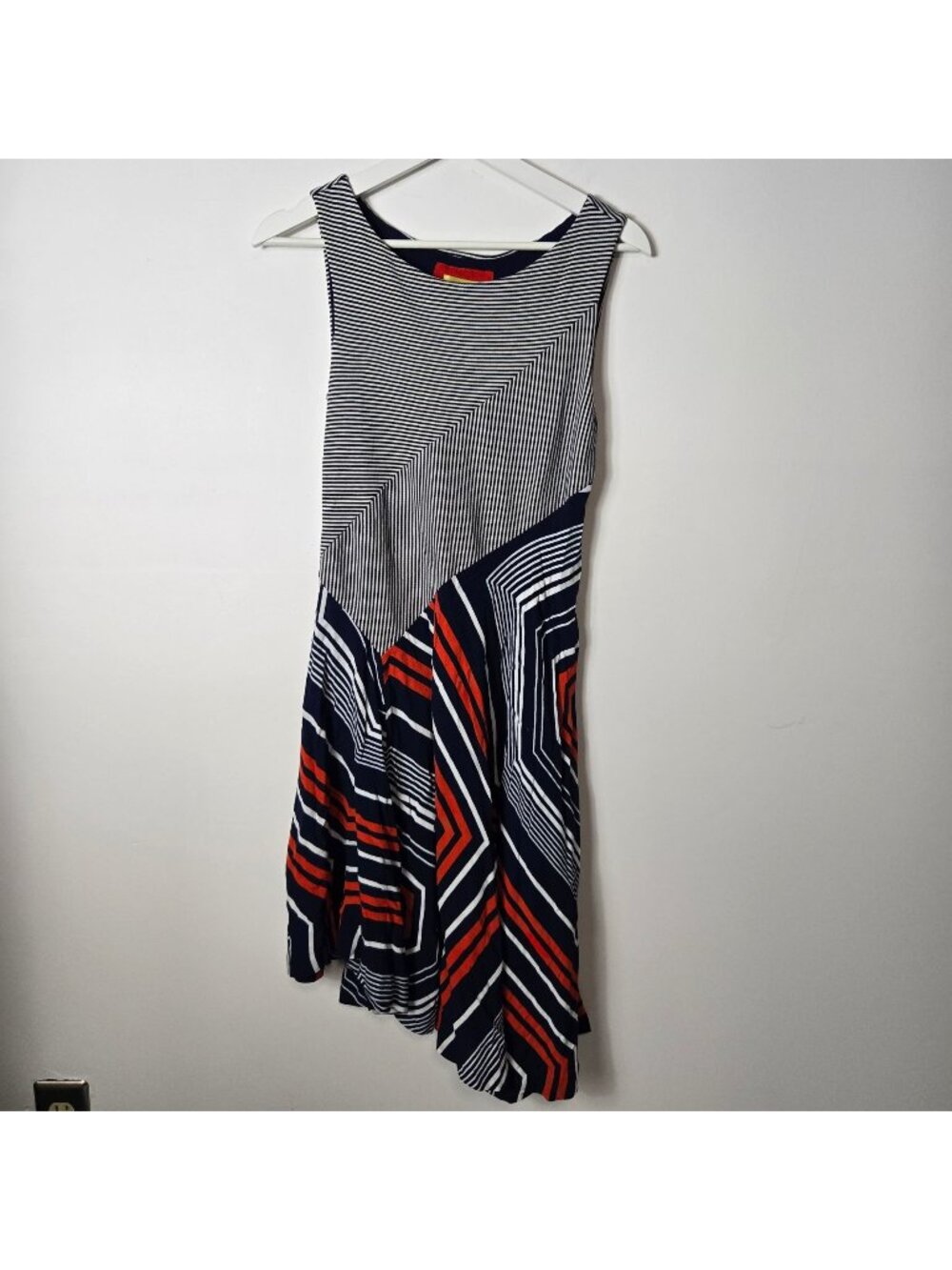 Anthropologie Maeve Size XS Cameron Asymmetrical Swing Dress Geo Sleeveless